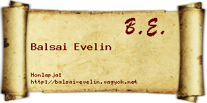 Balsai Evelin névjegykártya